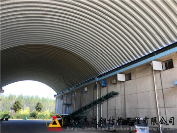 宿遷第二糧食儲(chǔ)備庫拱形屋頂罩棚工程